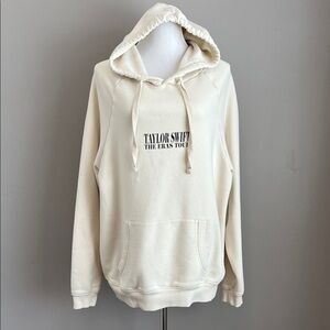 Taylor Swift The Eras Tour Cream Hoodie with Graphic Print Large